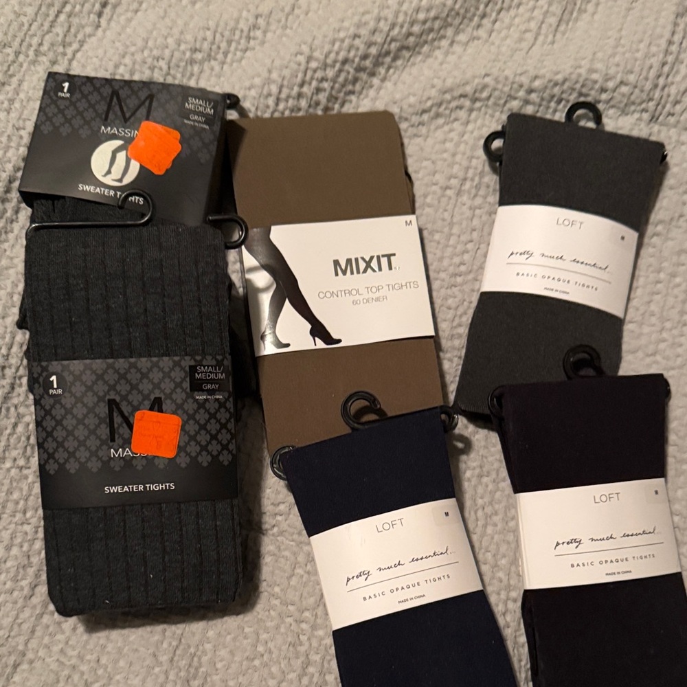 LOFT Black and Navy Tights Collection
